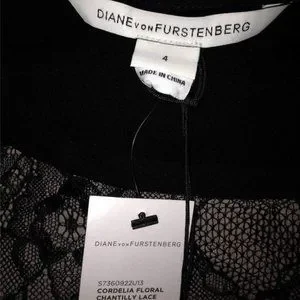 Chemisier En Soie Et Dentelle Diane Von Furstenberg - Modèle Cordelia Floral - Taille 4 - Neuf Avec étiquettes